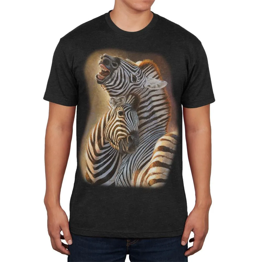 Zebra Lovers Mens Soft T Shirt